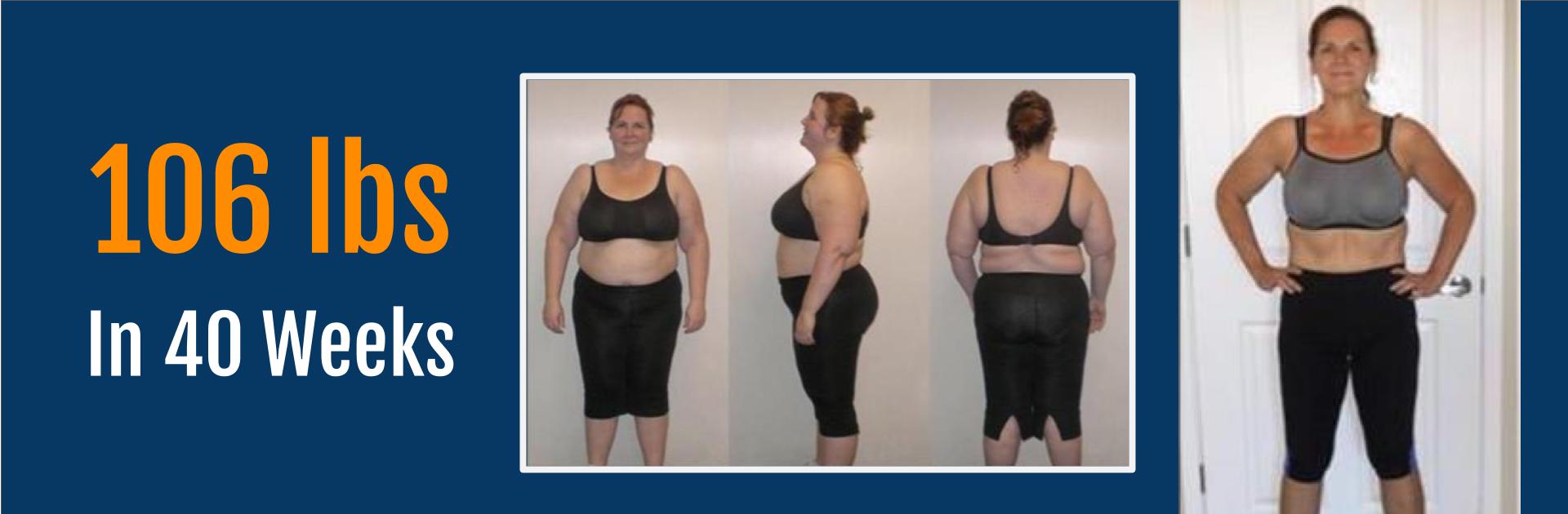 before and after weight loss of 106 pounds in 40 weeks